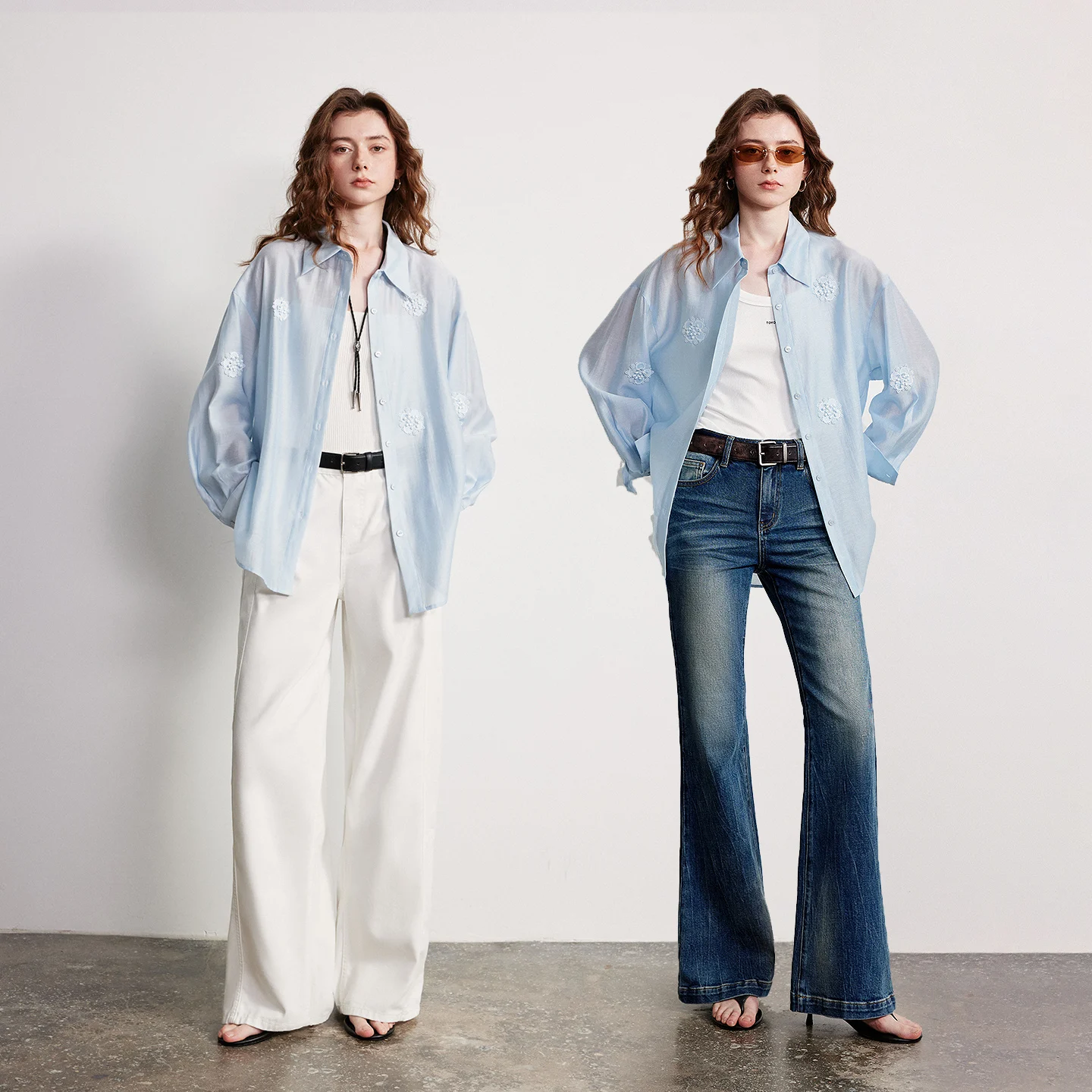 Camisa para Mujer TOYOUTH, Primavera 2026, Nueva Chaqueta Holgada con Bordado Tridimensional en Lyocell y Acetato