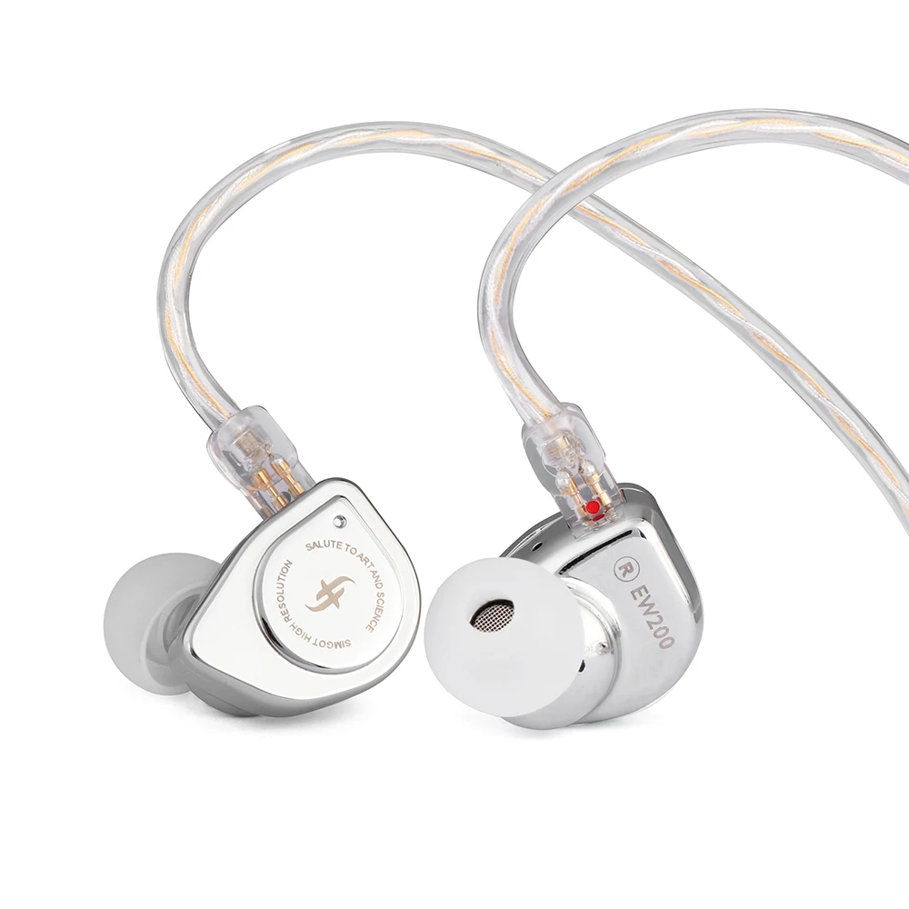 SIMGOT-auriculares internos EW200 con diafragma SCP de 10mm, circuito magnético Dual y controlador dinámico de doble cavidad