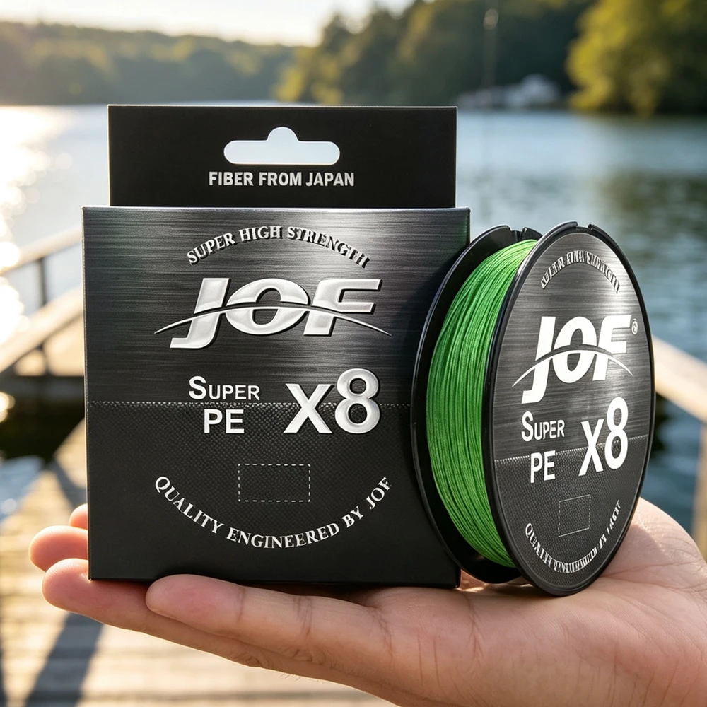 Línea de Pesca Trenzada JOF 8X 150m 300m 500m 100m, 8 Hilos, 12-100LB, Línea de Pesca Multifilamento PE