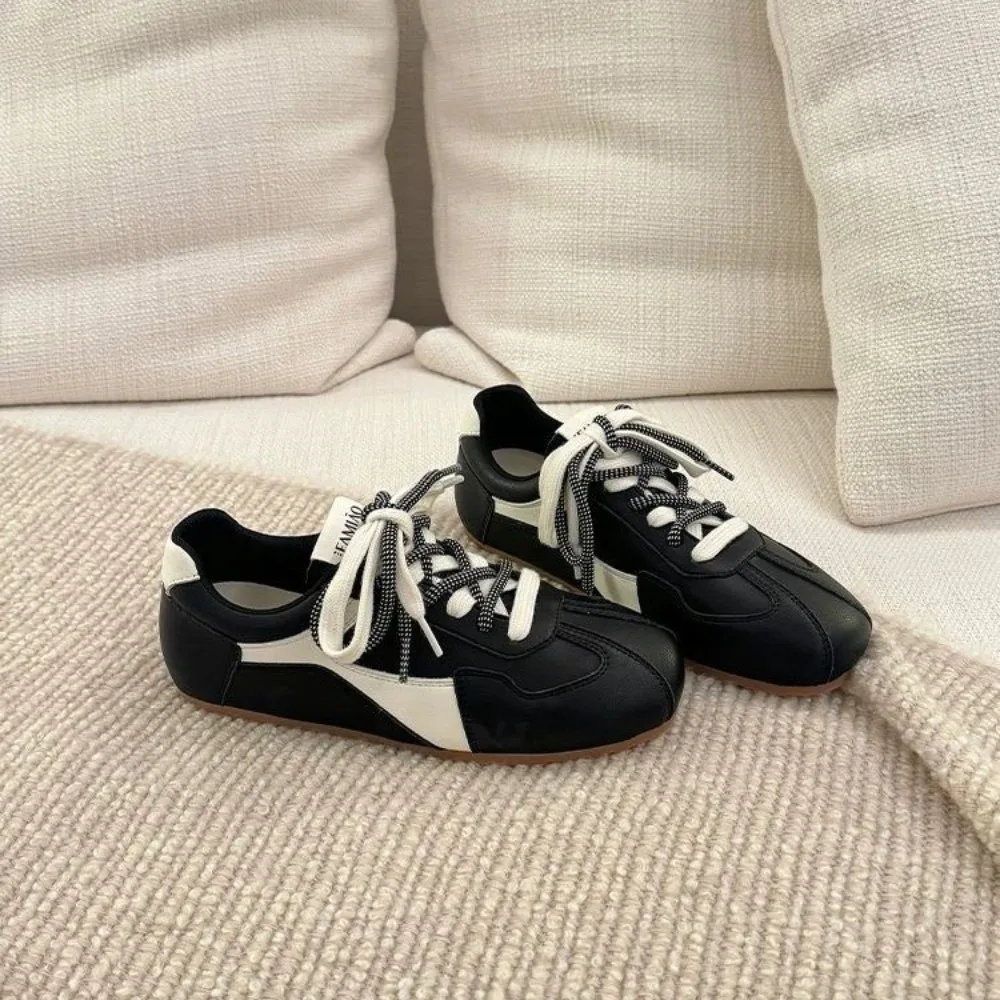 Zapatos planos para mujer, nuevos zapatos de cuero de otoño, zapatos de entrenamiento moral para mujer, zapatos planos informales, zapatos de suela blanda para mujer