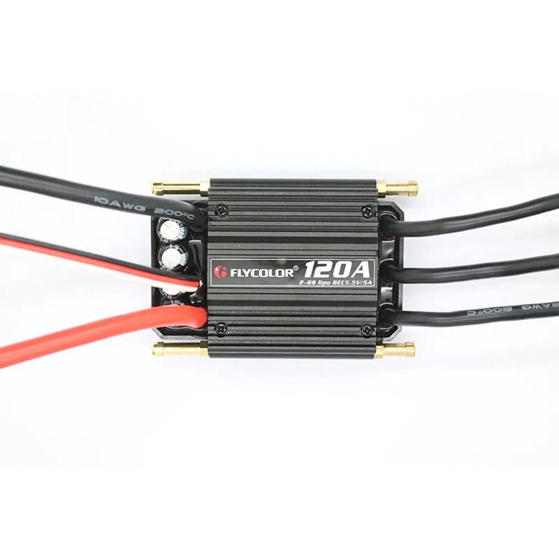 Controlador de Velocidad ESC Flycolor sin Escobillas 50A 70A 90A 120A 150A 2-6S Lipo BEC 5.5V/5A para Barco RC