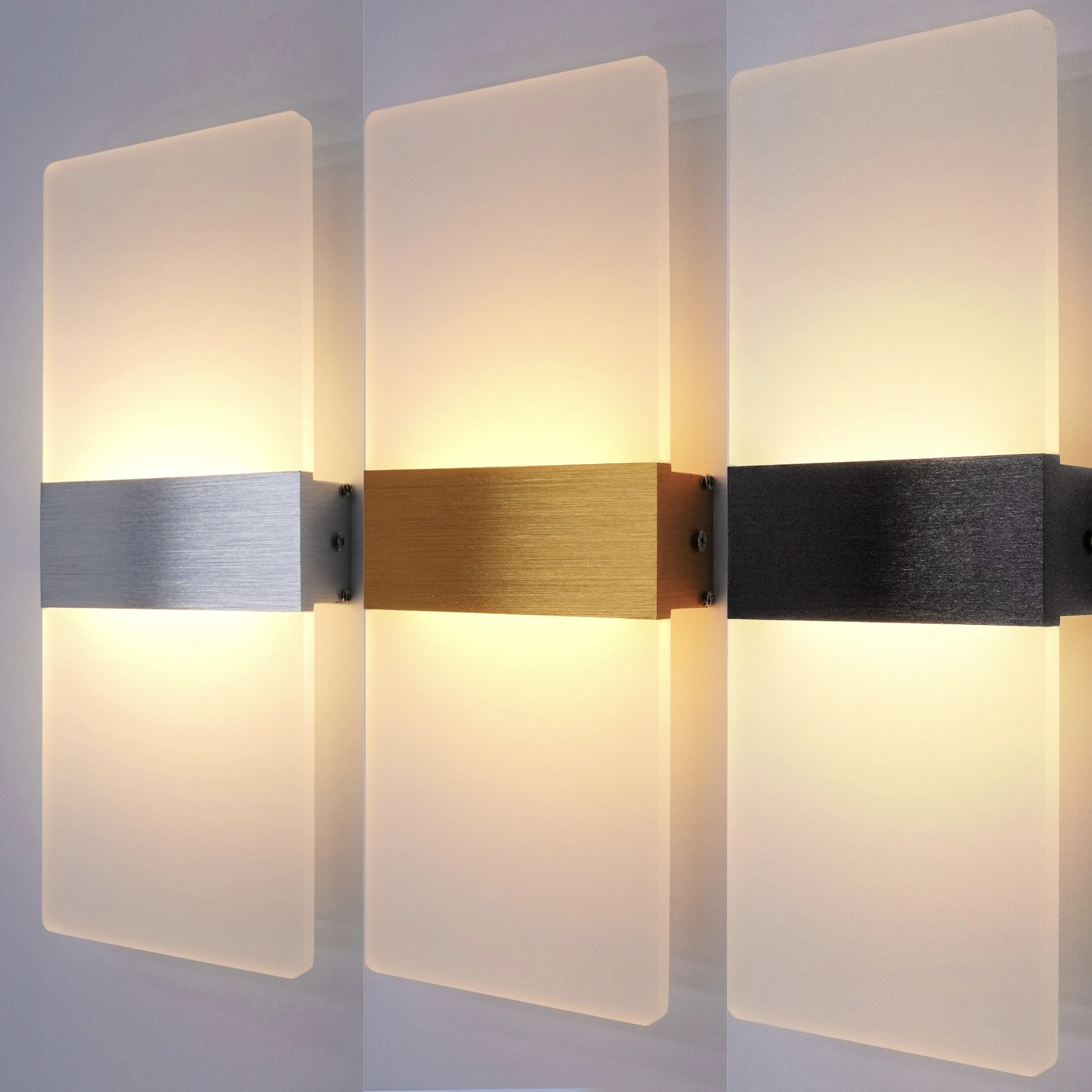 Lámpara de Pared Moderna Minimalista, Luz LED de Interior, Aluminio y Acrílico, Cableado Directo, Apliques para Dormitorio, Sala de Estar, Pasillo y Escalera
