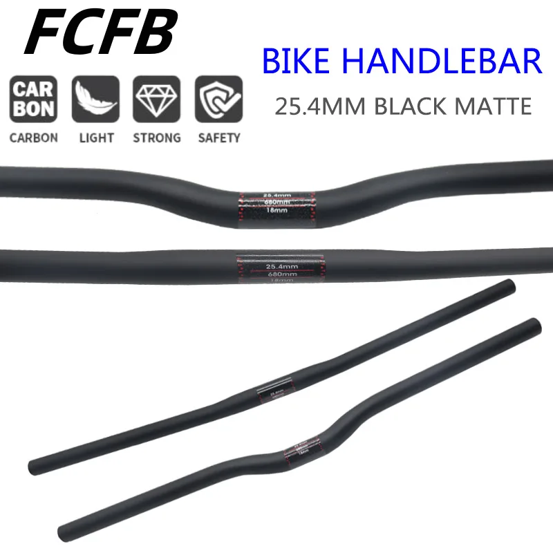 Manillar de carbono completo para bicicleta, barra de mango Horizontal de 25,4-400 MM, ultraligera, recta, 700