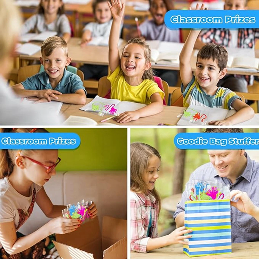 12 Uds. Para niños y adultos, manos adhesivas con purpurina, Mini juguetes sensoriales elásticos para aliviar el estrés, suministros para recuerdos de fiesta, rellenos de bolsas de regalos