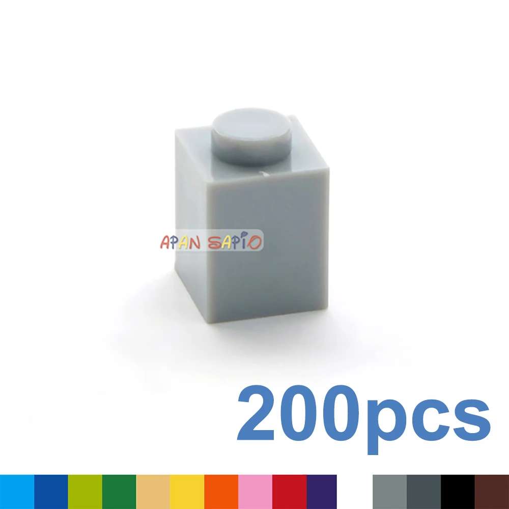 200 Uds. Juguetes de bloques de construcción gruesos 1x1 16 colores tamaño de ladrillos Compatible con 3005 ladrillos juguetes educativos para niños