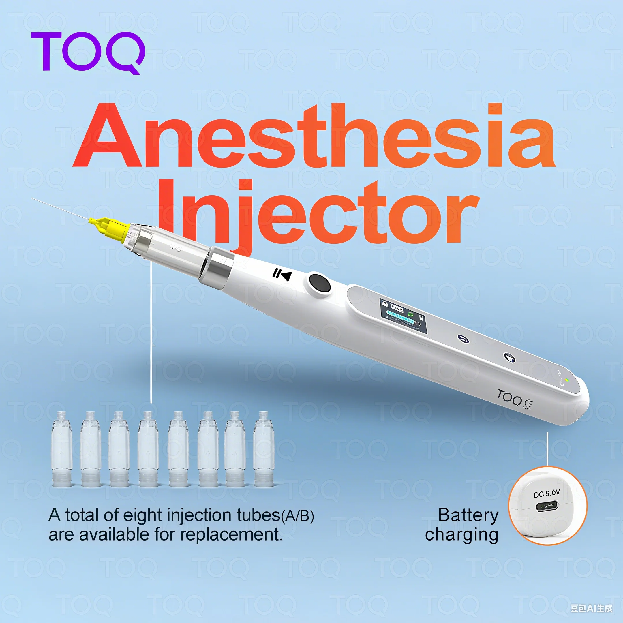 Inyector de anestesia bucal, anestesia Local Dental inalámbrica indolora portátil con pantalla Lcd operable, recargable y succión trasera
