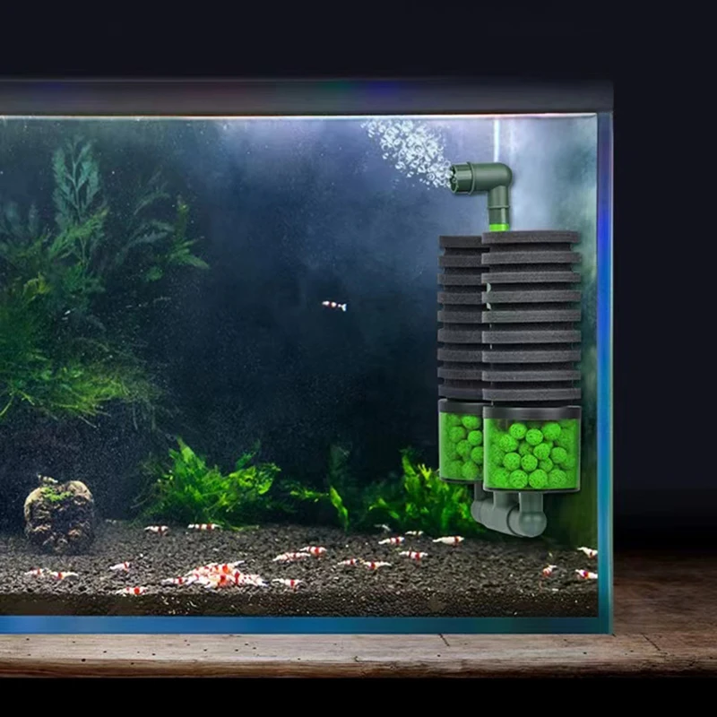 Esponja de filtro para acuario de doble uso, algodón bioquímico, filtración de acuario, accesorios de Biospong con caja de filtro extraíble