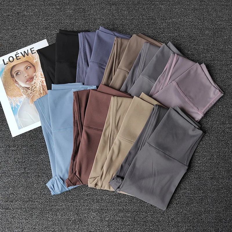 Mallas ajustadas de cintura alta para mujer, Leggings cómodos de entrenamiento, sensación desnuda, Fitness, correr, Yoga, gimnasio
