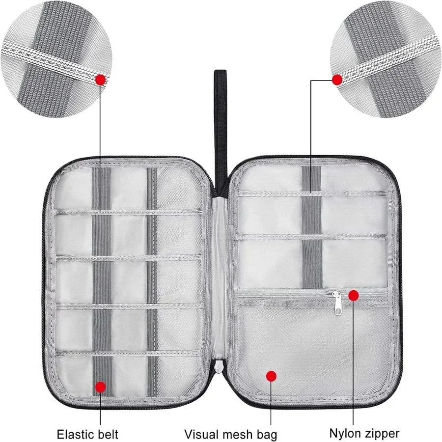 Cubo de embalaje de viaje Digital multifuncional, bolsas de almacenamiento de cables de datos para disco duro móvil, ahorro de espacio, bolsa organizadora de objetos pequeños