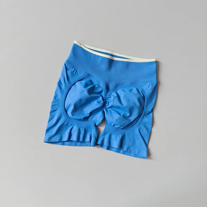 Pantalones Cortos Deportivos de Mujer para Gimnasio, Fitness, Ciclismo, Yoga, Correr, de Cintura Alta, con Efecto Scrunch Butt, Sin Costuras, Ajustados para Entrenamiento