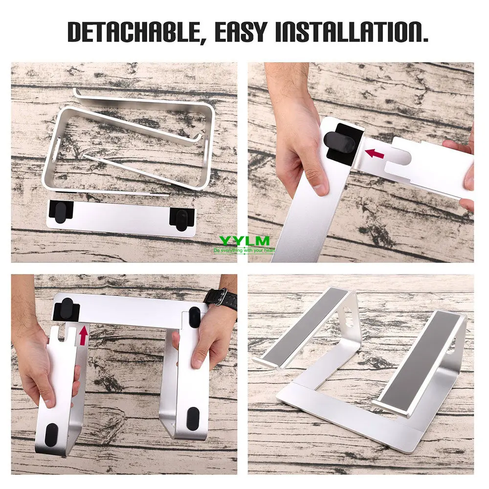 Soporte para ordenador portátil, soporte de aluminio para MacBook, soporte portátil para portátil, soporte de escritorio, soporte para ordenador portátil y PC