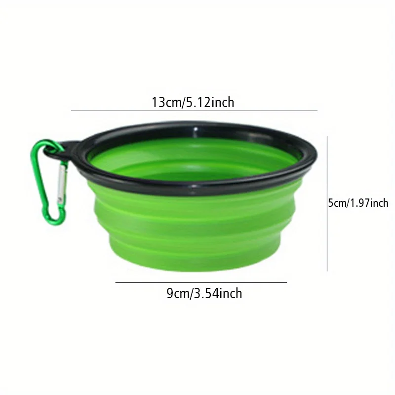 Cuenco plegable para perros, cuenco de viaje portátil para perros, cuenco de agua para comida para perros para caminar al aire libre, cuenco de agua de silicona para comida para perros con labio de cuenco