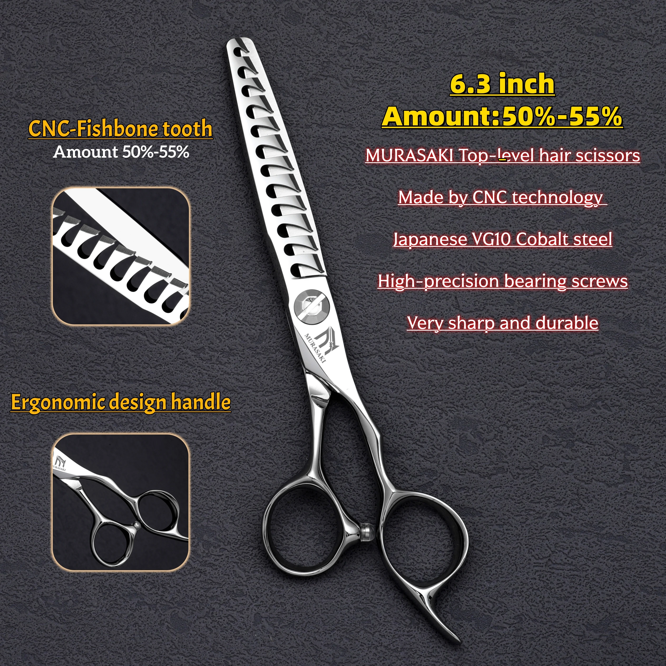 Tijeras profesionales para delinear cabello MURASAKI de 6 pulgadas, hechas con acero japonés VG10, tijeras de peluquero de alta calidad, máquina para cortar cabello de nivel superior