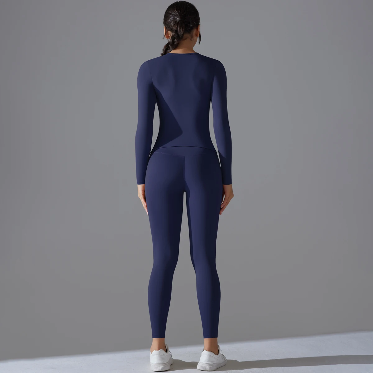 Traje de Yoga, conjunto deportivo con mangas, transpirable, elástico, para gimnasio, Yoga, ajustado, Fitness, Top activo, transpirable, Control de barriga, mallas adelgazantes