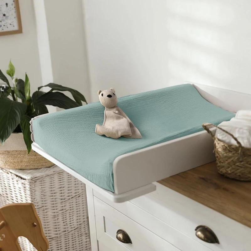 2 uds cambiador de bebé cubierta de muselina suave transpirable algodón pañal cambiador de mesa cubierta sábanas para niñas y niños recién nacidos