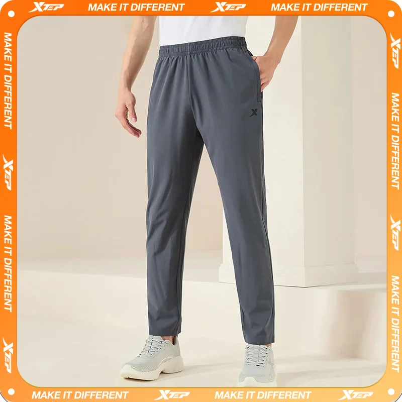 Pantalones de chándal tejidos Xtep para hombre, pantalones de chándal suaves de verano para hombre, pantalones deportivos transpirables cómodos para exteriores 876229980168