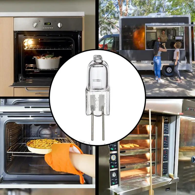 Bombilla halógena para horno G4, 12V, 20W, 500, resistente a altas temperaturas, lámpara de pared duradera, bombilla de repuesto para estufa