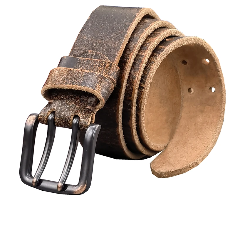 38MM doble Pin hebilla de cinturón de Metal cinturón de cuero genuino hombres Jeans cinturón de cuero para hombres Ceinture Western Cowboy hombres cinturón MBT0038