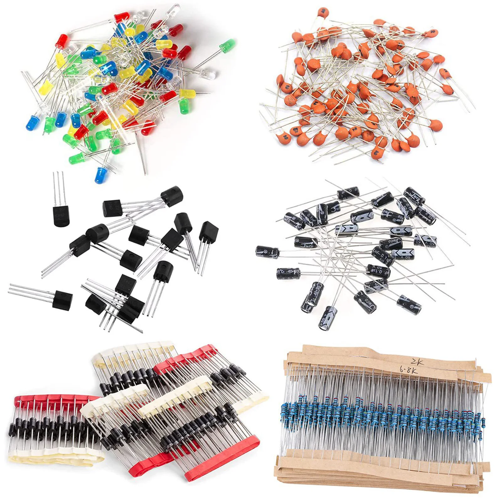 Kit surtido de componentes electrónicos, condensadores, rectificador de diodo Led, Transistor de resistencia para Arduino, proyecto de bricolaje, 1500 piezas