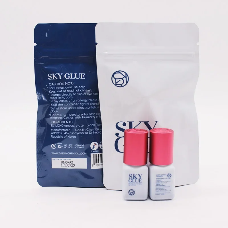 Pegamento para pestañas Original Corea Sky S +, adhesivo negro para mujer 1-2S, zona de cielo de secado rápido, pegamento fuerte para extensión de pestañas, herramientas de maquillaje, 5/10 Uds.