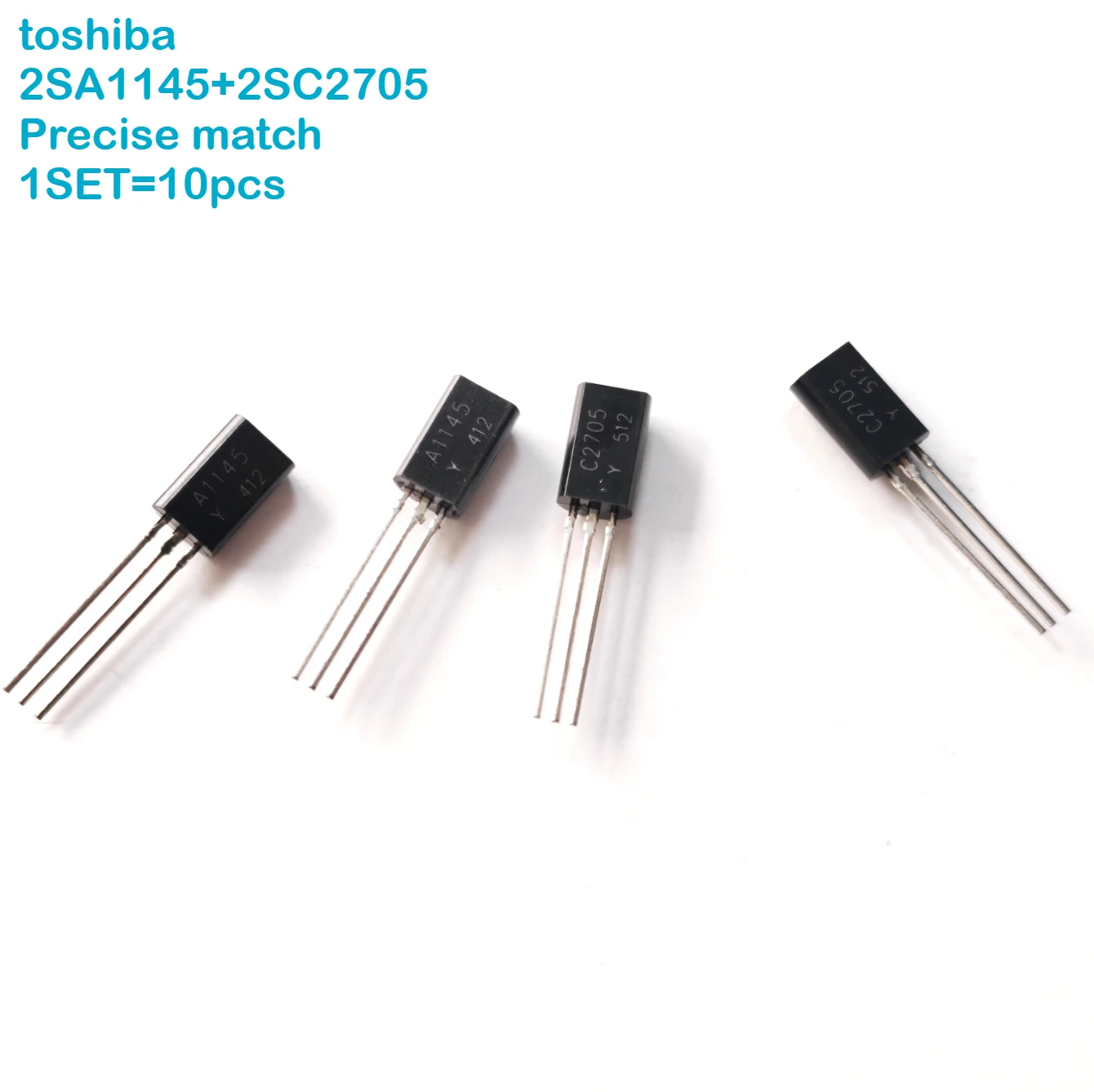 1 juego/4 juegos de transistores TOSHIBA 2SA1145 2SC2705 Y de Japón, combinación precisa TO-92, amplificador A1145 C2705 2SA1145-Y 2SC2705-Y