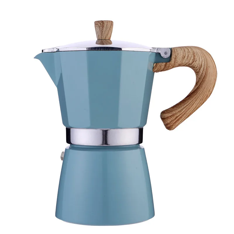 Máquina de Espresso con mango de madera, utensilios de cocina italianos clásicos, accesorios de cafetería, 150ml/300ml