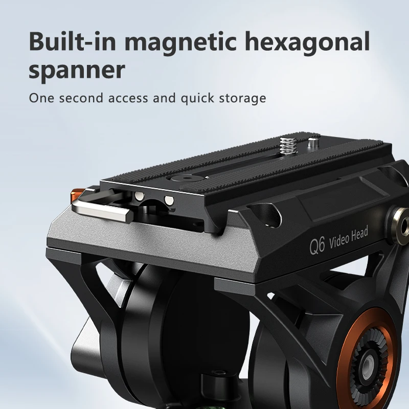 Cabezal de vídeo cardán panorámico COMAN Q6 con placa de liberación rápida Compatible con cámara DSLR con trípode de fluido hidráulico DJI RS4 Manfrotto