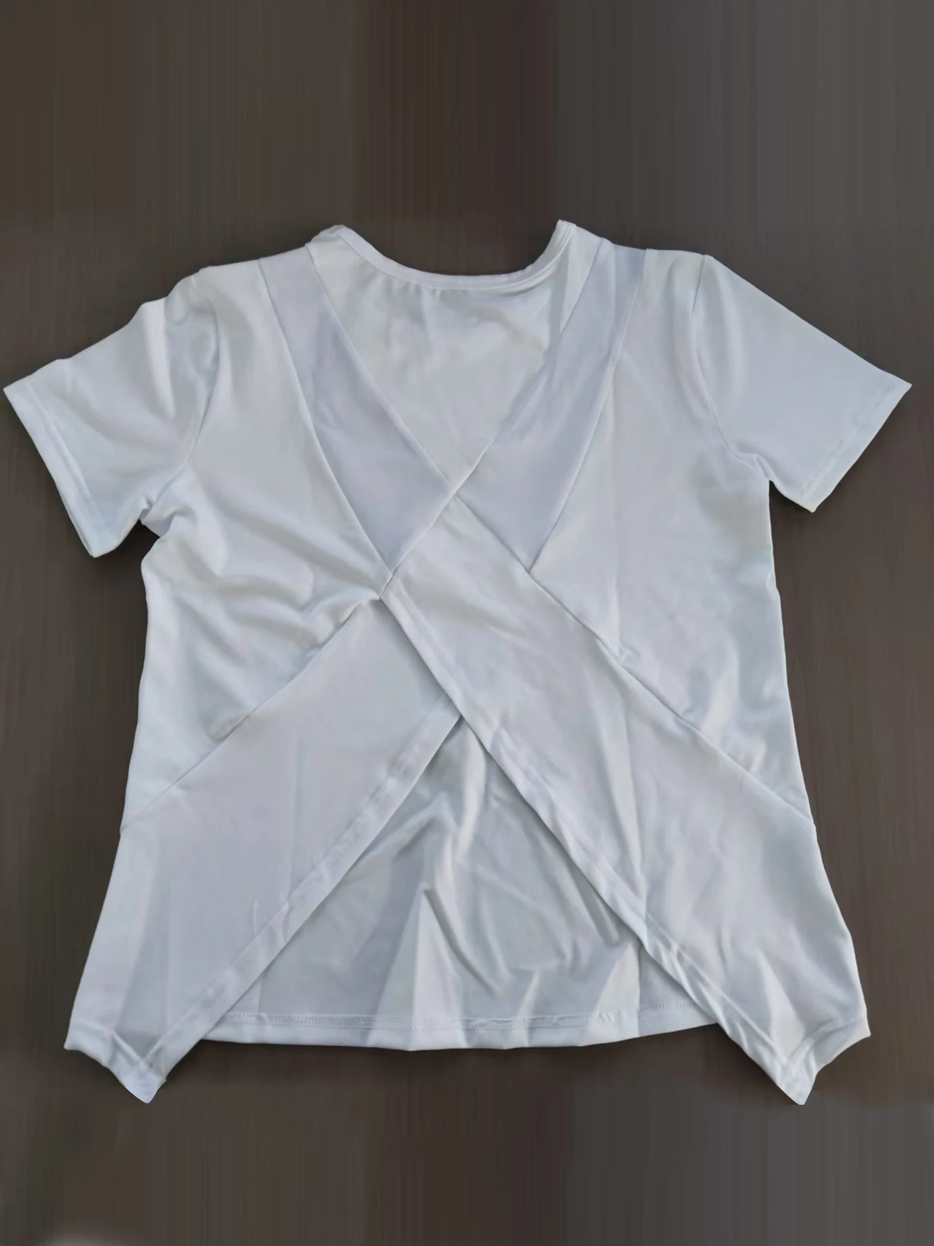 Traje de Yoga para mujer, Camiseta deportiva de verano, camiseta holgada transpirable de secado rápido, top de malla para entrenamiento en la espalda, fitness de manga corta