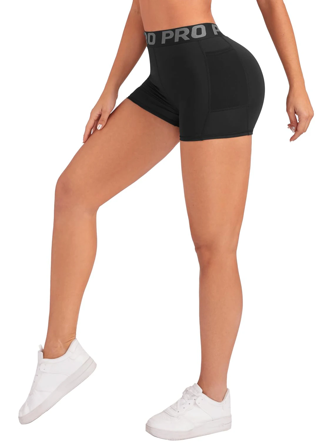 Pantalones cortos de Yoga con letras de cintura alta para mujer, mallas de levantamiento de glúteos, pantalones cortos ajustados para entrenamiento físico y gimnasio