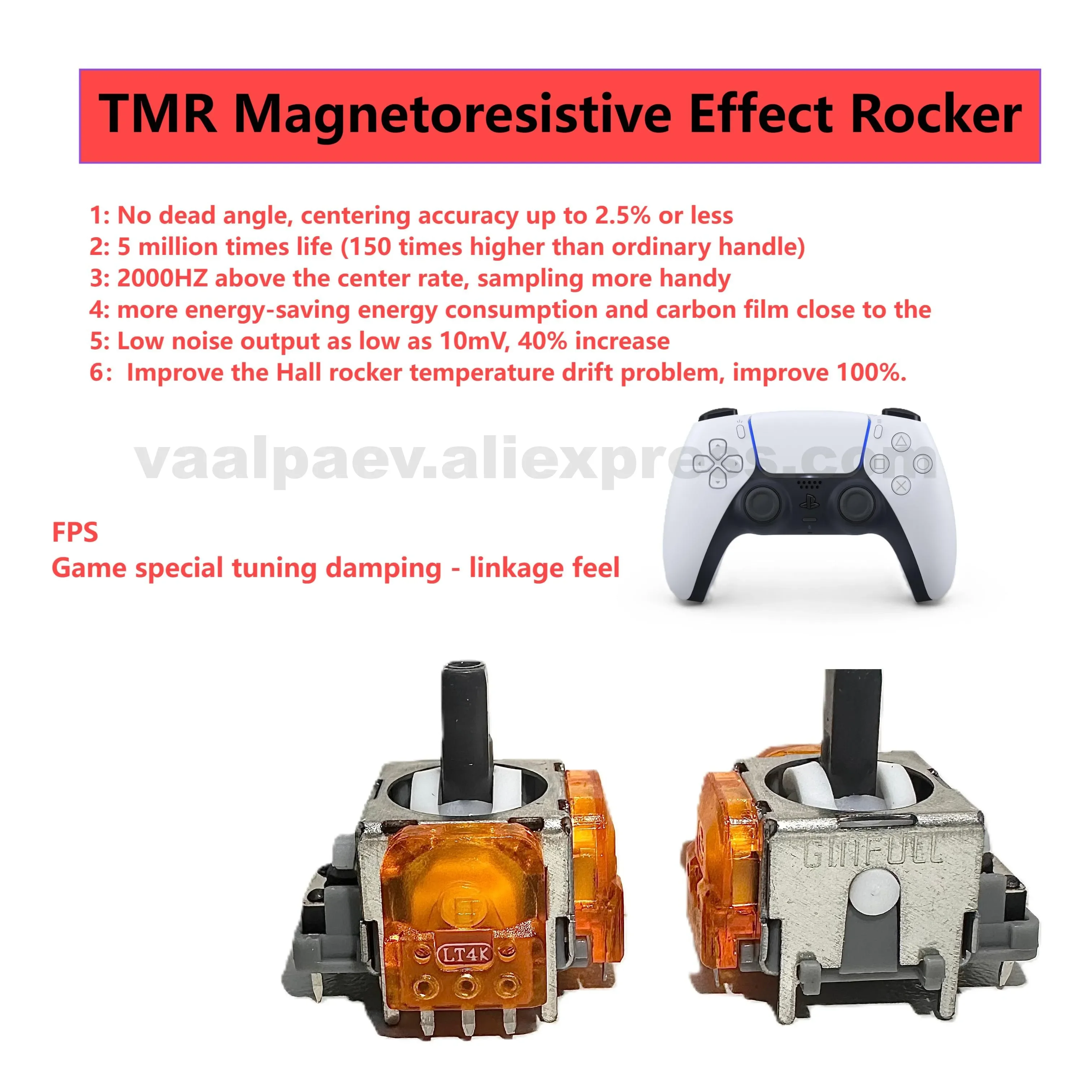 Nuevo para PS5 DualSense TMR Joystick analógico Sensor lineal Anti-drift bajo consumo de energía bajo ruido alta precisión directo de fábrica