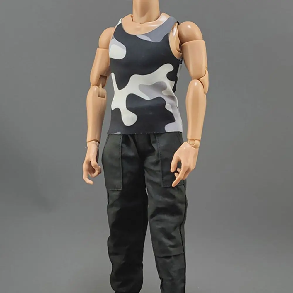 Ropa de soldado en miniatura para hombre y mujer, Camiseta de cuello redondo, camiseta informal de senderismo sin mangas, Tops deportivos, accesorio para muñeca de acción, 1/6