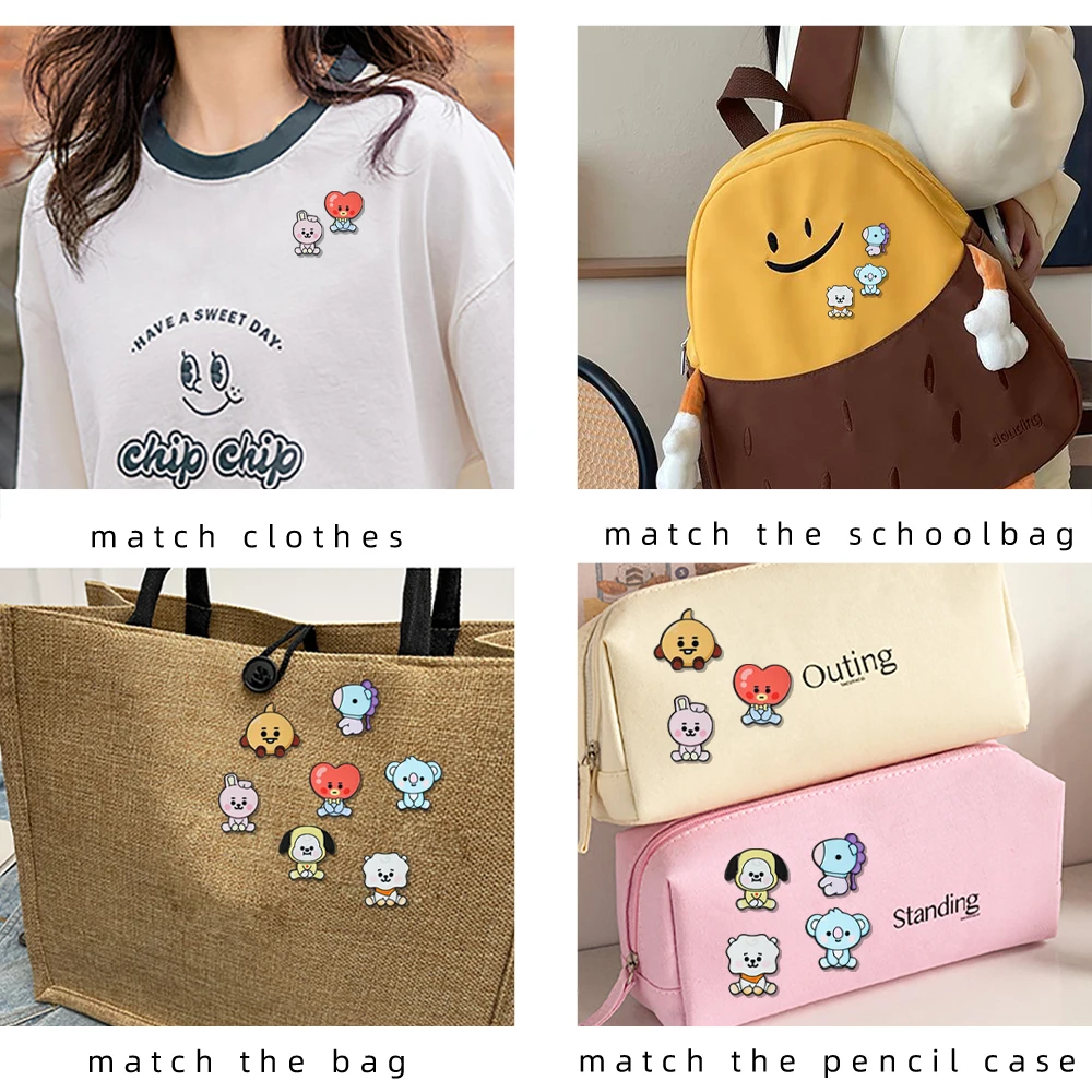 Set de 7 Broches de Esmalte con Personajes de Anime y Kpop, para Mochilas, Ropa, Accesorios, Joyería, Regalos para Fans