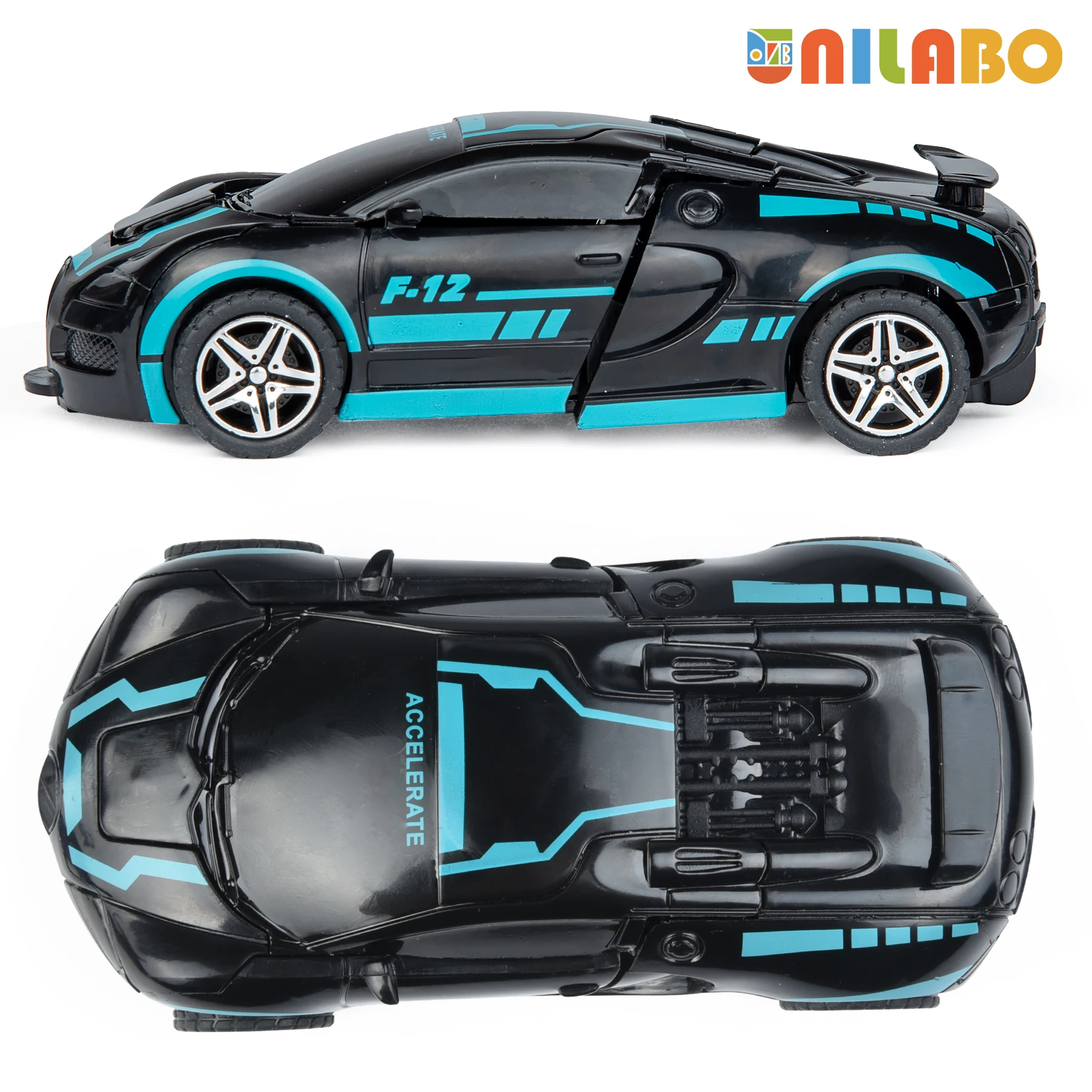 Juguetes de coche deportivo robot transformable, sin baterías, regalo educativo para niños, vehículo modelo colorido para aprender a jugar