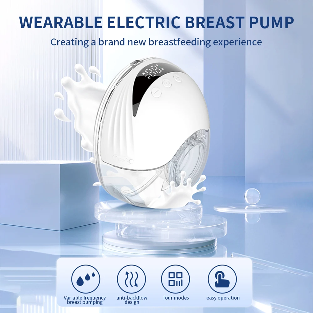 Extractor de leche portátil de gran capacidad, manos libres, eléctrico, portátil, sin BPA, con pantalla LED, 4 modos y 12 niveles, 210ML