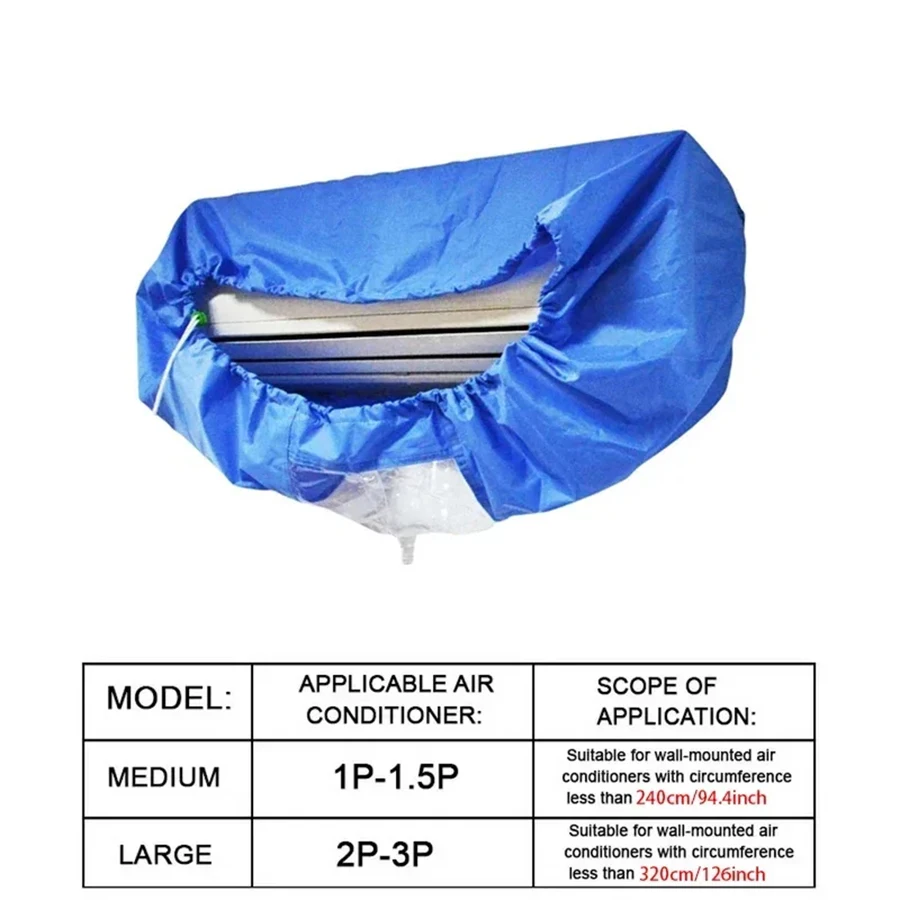 Juego de cubierta de agua de aire acondicionado grande, limpiador con acondicionador de tubería de agua, Kit de limpieza impermeable, adecuado para 24000-36000 Btu