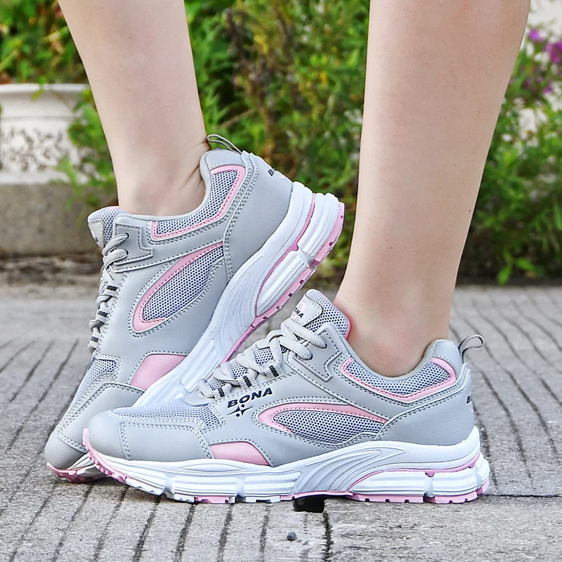 BONA, nuevos diseñadores, zapatos para correr, zapatos deportivos transpirables para exteriores, zapatillas ligeras para mujer, zapatos atléticos cómodos para mujer