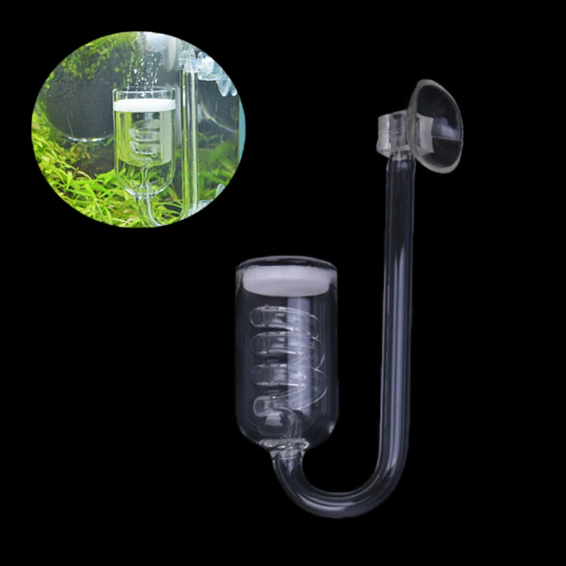Difusor de CO2 para acuario, atomizador de tanque de plantas de 60 ~ 300L, regulador de solenoide, atomizador de CO2 musgo, tubo de vidrio en espiral