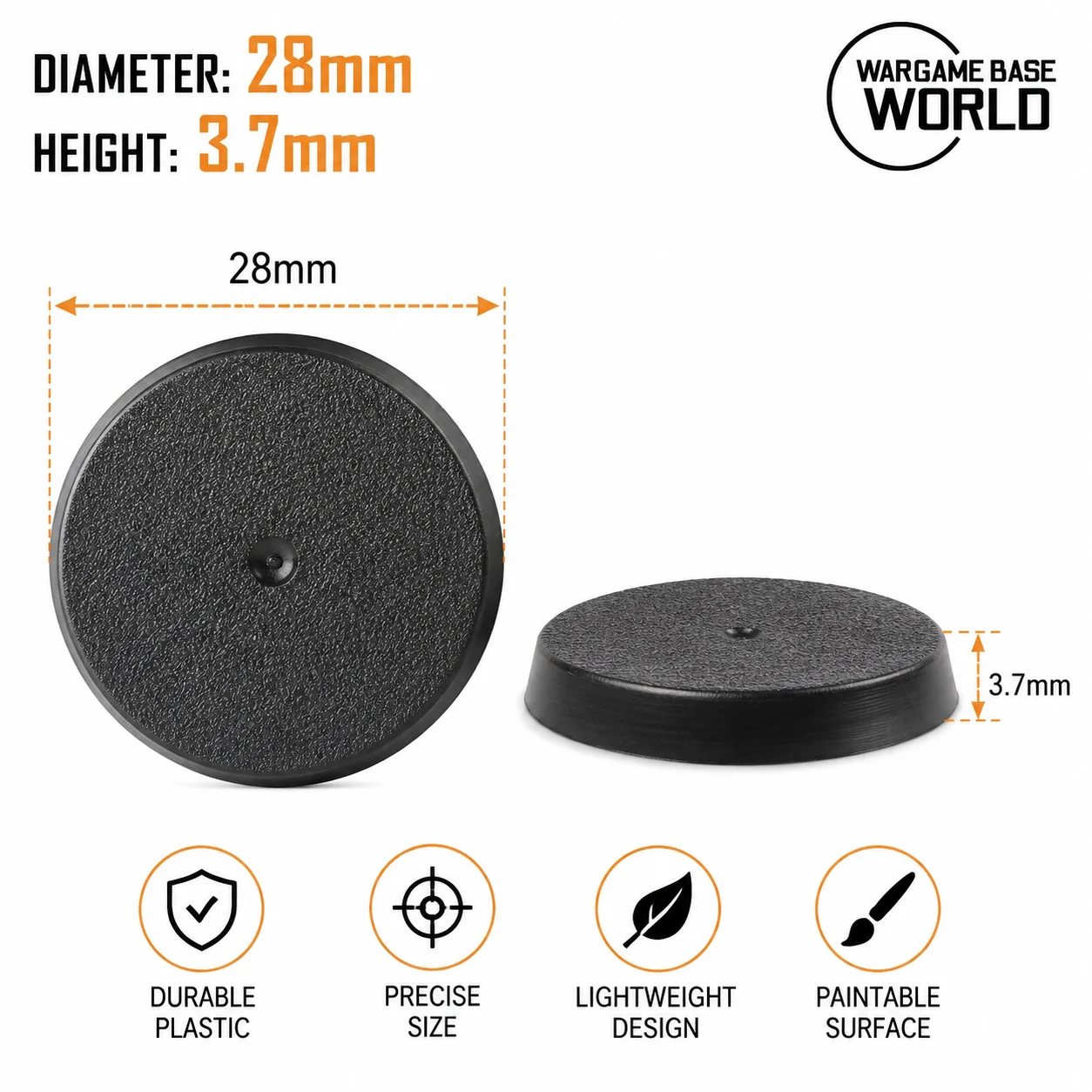 Bases Redondas de 28 mm para Miniaturas de Juegos de Mesa y Juegos de Rol de 28,5 mm