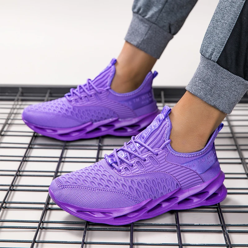 2025 zapatillas de deporte informales rojas de moda, zapatos de hoja para hombres y mujeres, talla grande 45, zapatos deportivos ligeros y transpirables para hombres, zapatillas deportivas de malla para correr