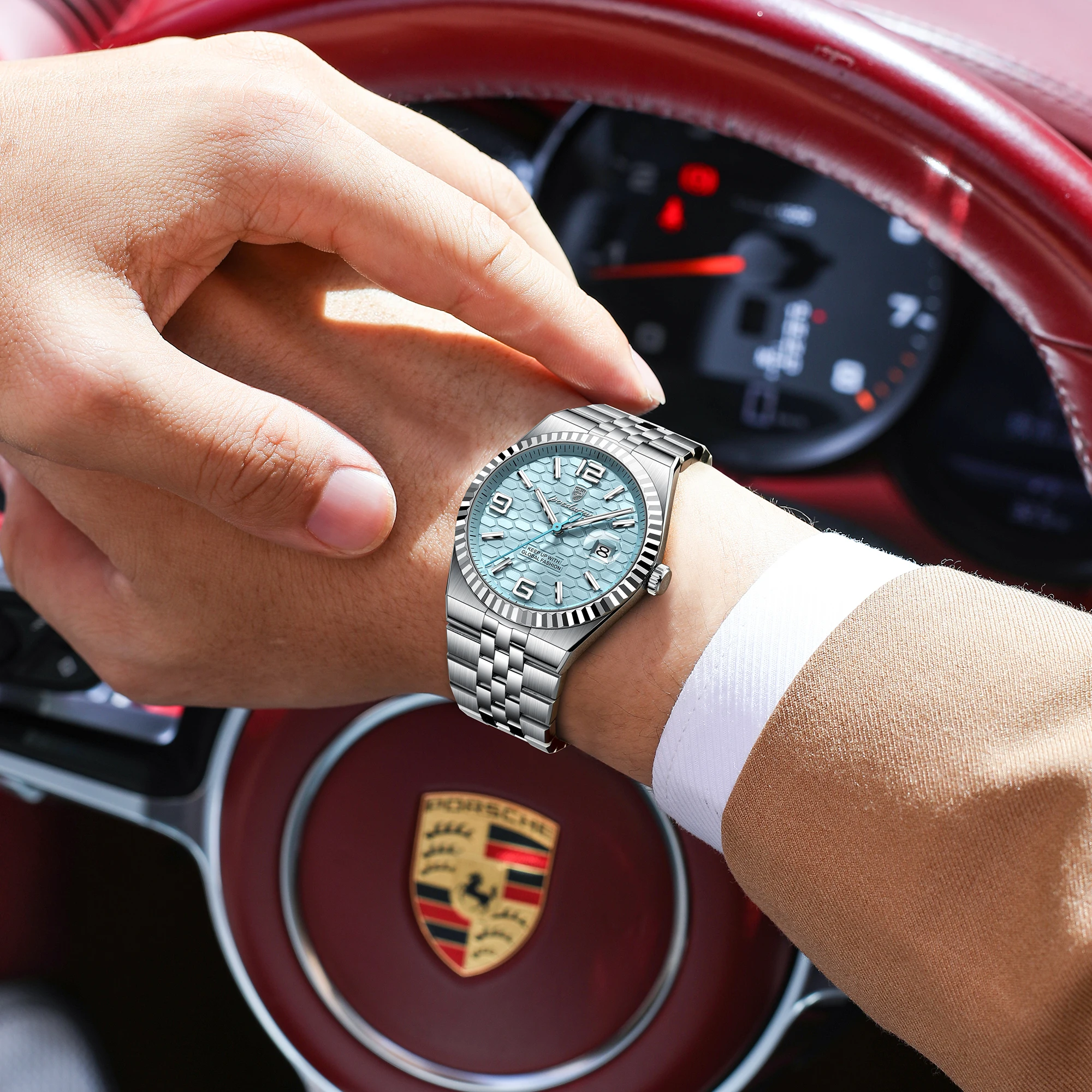 Reloj de Pulsera POEDAGAR para Hombre, de Cuarzo, Resistente al Agua, de Acero Inoxidable, Luminoso, con Fecha, Elegante y Moderno