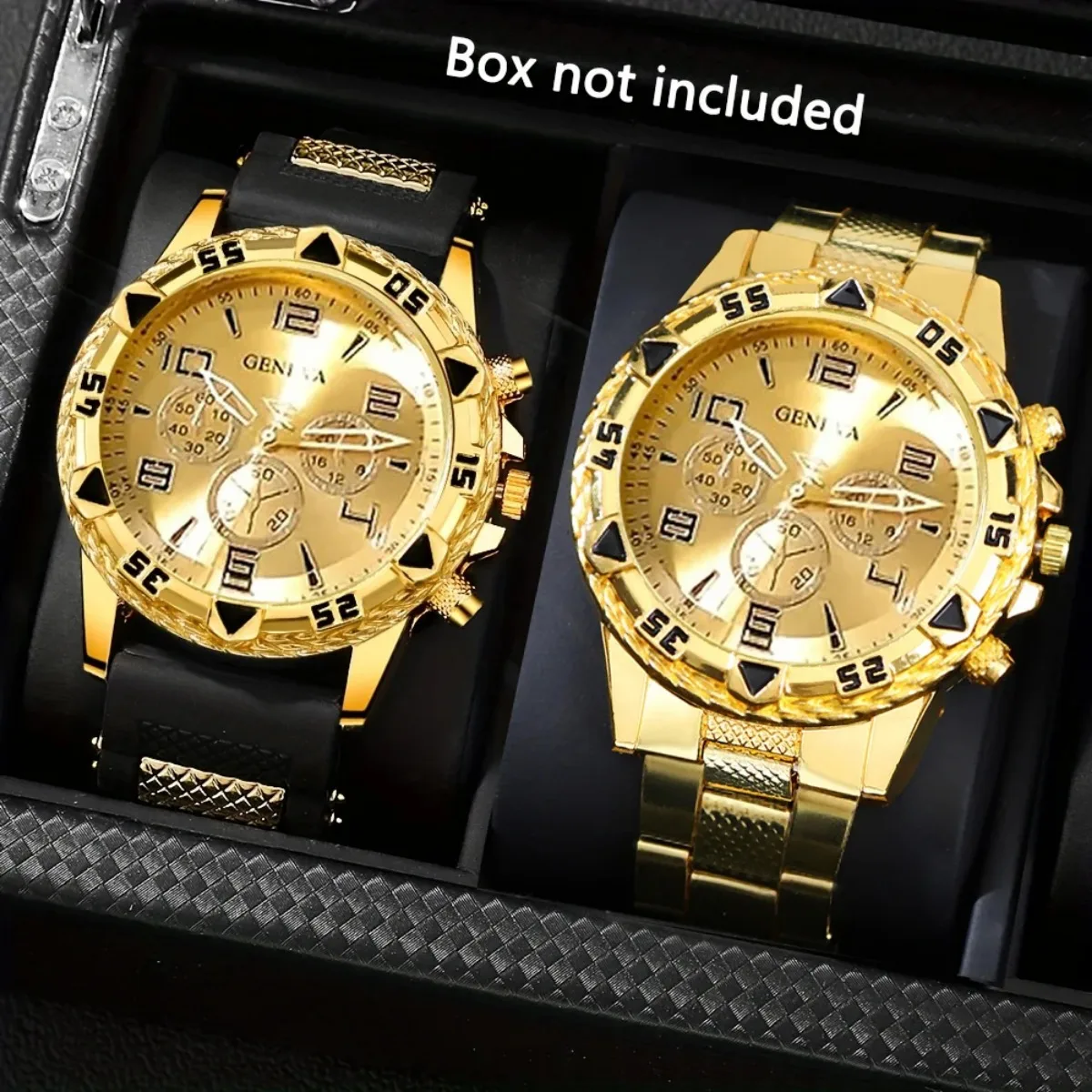 2 piezas de reloj de cuarzo para hombre, relojes de negocios a la moda para hombre, relojes de pulsera con banda de silicona