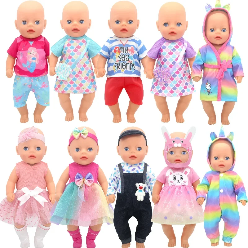 Ropa de vestir para muñeca bebé de 36cm, traje para muñeca de 14 pulgadas, peleles, ropa de juguete