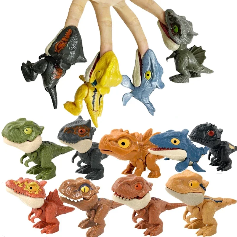 Dinosaurio Jurásico de dedo, modelo tiranosaurio, juguetes para niños, dinosaurios para morder los dedos, articulaciones móviles, juguete de dinosaurio para regalo de niño