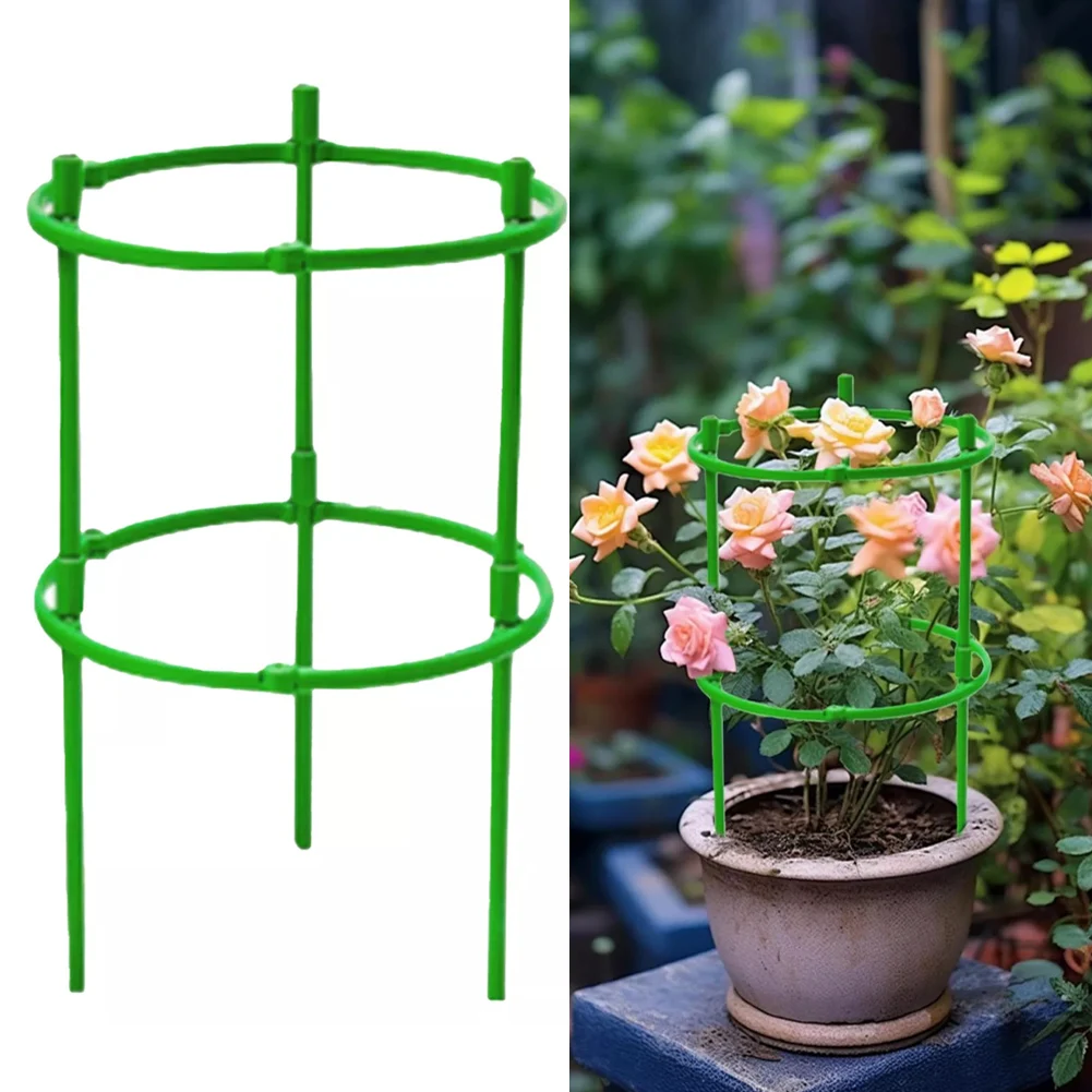 Soporte para Plantas de Tomate, Jaula de Plástico de 2 Niveles, Anillo Redondo para Plantas, Soporte para Macetas, Enredadera para Flores