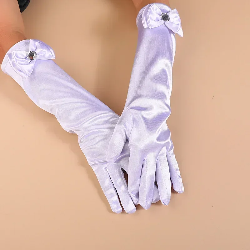 Venta al por mayor, 10 par/lote, guantes largos de princesa para niñas, juego de dedos para fiesta de cumpleaños, boda, Elsa, Anna, Bella, Sofía, accesorios, manopla