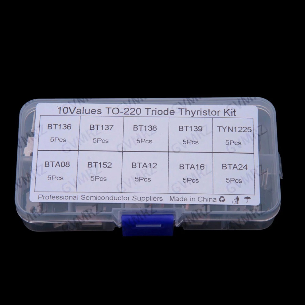 10 valores BT136 BT137 BT138 BT139 50PCS Tiristor controlado por silicio TYN1225 BTA08 BT152 TO-220 BTA12 BTA16 BTA24