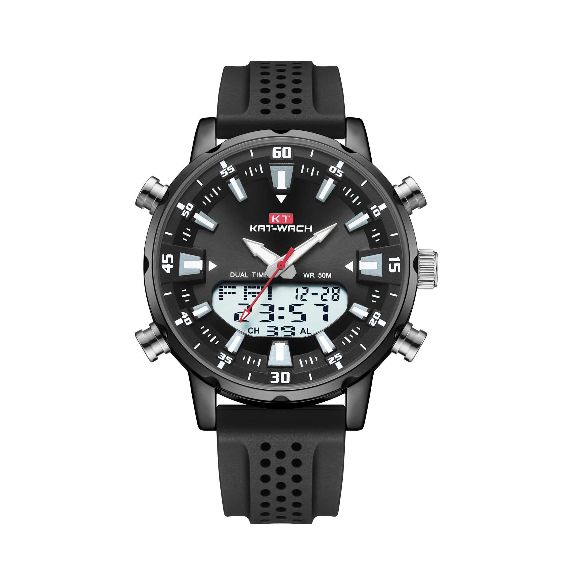 Relojes de Cuarzo Kat-Wach para Hombre, Originales, Resistentes al Agua, de Alta Calidad, Automáticos, Reloj Negro, Regalos para Papá, Relojes para Hombre