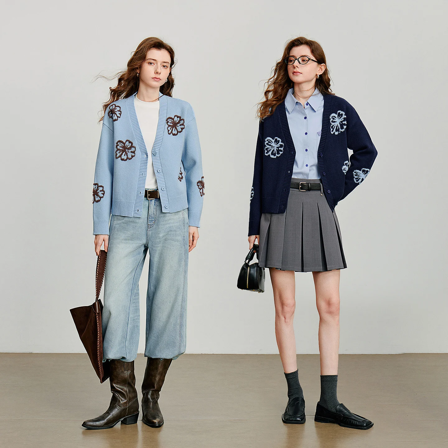 TOYOUTH-cárdigan de punto para mujer, suéter de lana con una botonadura y cuello en V de terciopelo verde, Tops, otoño 2025