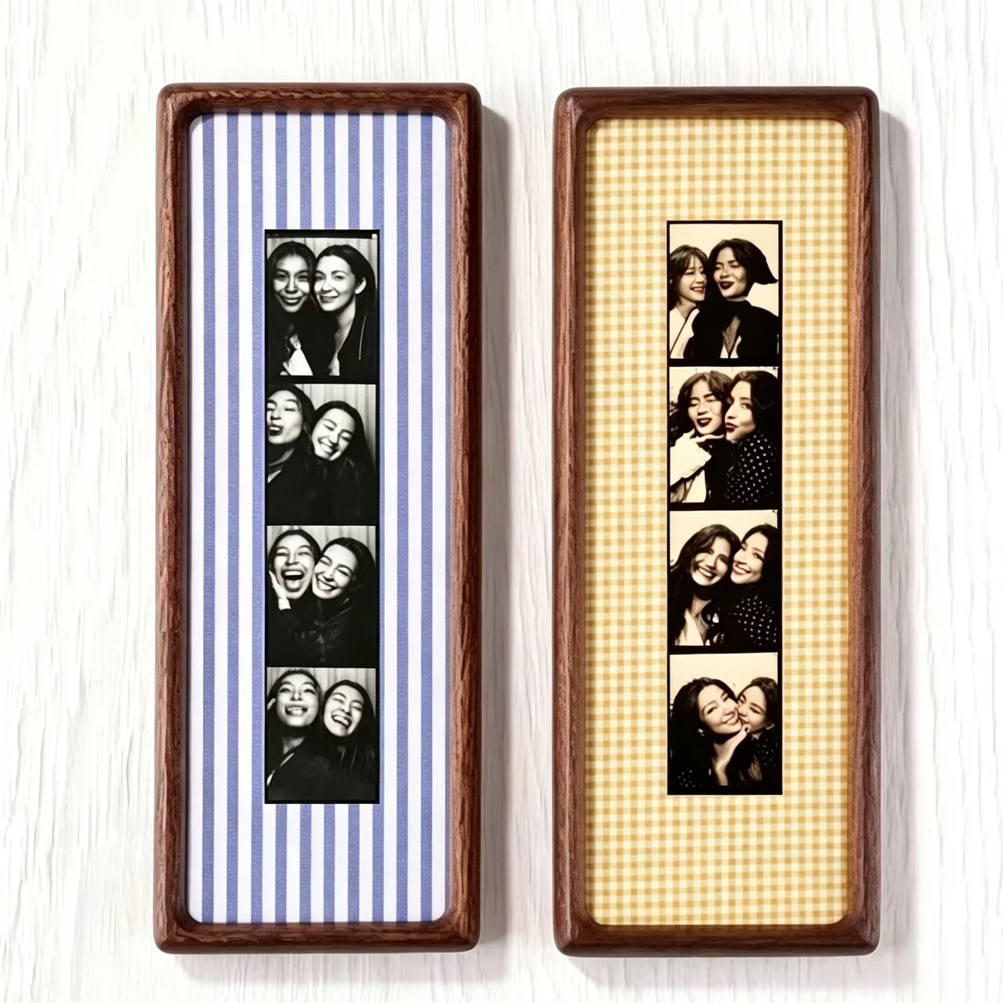 Marco de Fotos Personalizado para Parejas, Marco de Tela a Rayas, Regalo de Aniversario para Parejas, Recuerdo de Boda