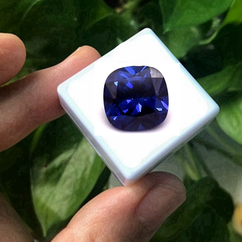 Zafiro azul tanzanita natural, corte cojín, AAAA+, 12×12 mm, 10,50 quilates, piedra preciosa suelta para la fabricación de joyas